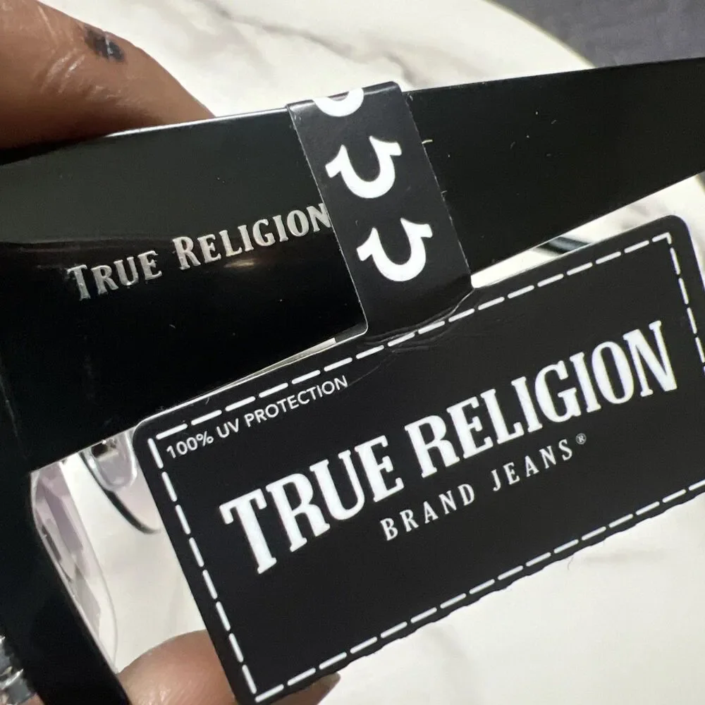 True Religion Sunglasses Black Frame Rhinestone TR56957X-D1B NWT Glam Summer WMS